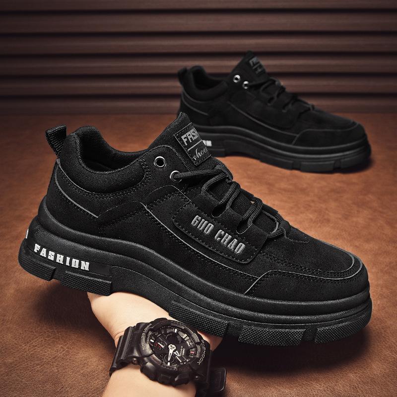 2025 Autumn and Winter New Low-top Shoes Martin Leather Boots Fashion Tooling Boots Men's Recreational Locomotive Boots Korean Version of Labor Insur