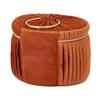 Francfranc Velvet Pleated Vanity Cosmetic Cosmetic Makeup Storage Pouch, Large, Orange, Pouch, Box,