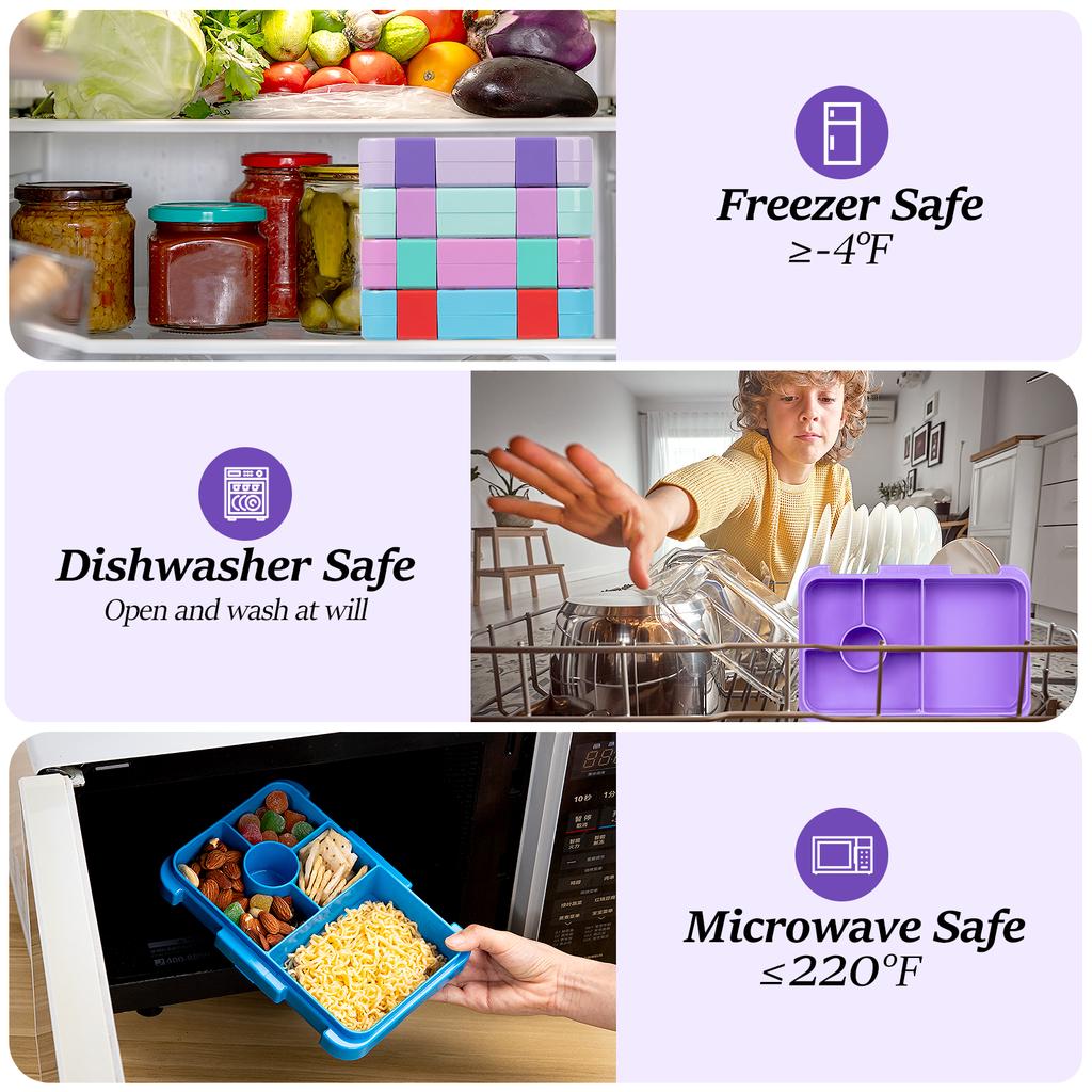 37oz Entzückende Bento-Box mit Cartoon-Druck, Mikrowellengeeignete, unterteilte Lunchbox, Auslaufsicher, BPA-frei, Snack-Lebensmittelbehälter für Schule, Picknick