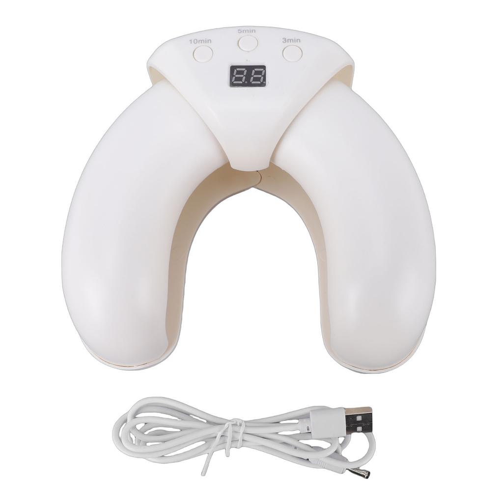 Nail Lamp 3 Timer Settings 18 LED Moon Shape Plug In Nail Dryer Even Curing for Gel Polish Countdown Timer White