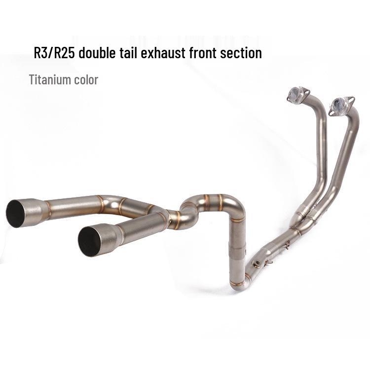 YZF-R3/R25 MT03 Motorcycle Titanium Mid-Section Front & Tail Exhaust Pipe