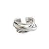 Korean Vintage Knotted Woven S925 Sterling Silver Ring for Women
