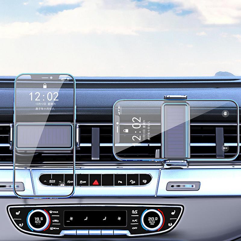 Elektrický držák telefonu do auta Automatické upínací uchycení Solárně napájený klip s tichým motorem Kompatibilní s palubní deskou a výdechem vzduchu Čelní sklo