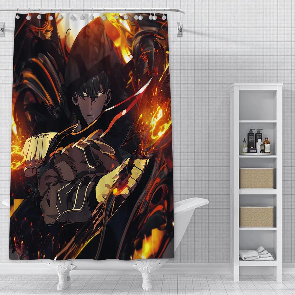 Intense Anime Character Bath Curtain -High-Quality Waterproof And Mildew-Proof Bathroom Decor For A Dramatic,Comic-Inspired Home