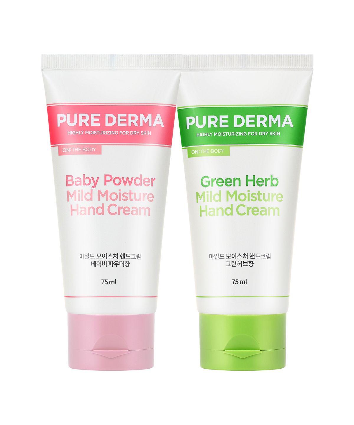 Pure Derma Hand Cream 75ml x 4 (Green Herb / Powder - Choose 1) Green Hub