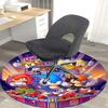 1pc Sonic the Hedgehog Anime Cartoon Design Round Carpet - Office Chair Mat, Non-Slip Rug for Home Decor, Living Room, Bedroom, Game Room, Dormitory,