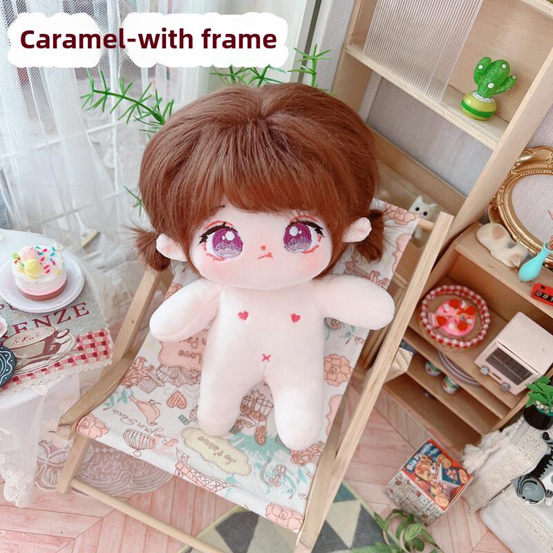 Cotton 20cm Doll with Clothes - Celebrity Style, Normal or Fat Body, Triangle Eyes, Cat Jumpsuit