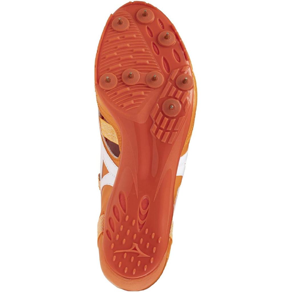 Mizuno Chrono Inks 9 Track and Field Short Track and Field For Tracks Under 2E Shoes, Club, Lightweight, Distance, Spikes, 800m, Orange/White, 26.5