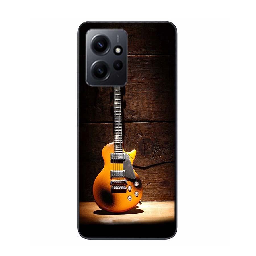 Retro rock Music Electric Guitar Phone Case For Redmi Note 14 15 Pro 5G 13 12 Pro Plus 11 11T 11E 11S 10 Pro 10S 9 9S Cover Cell