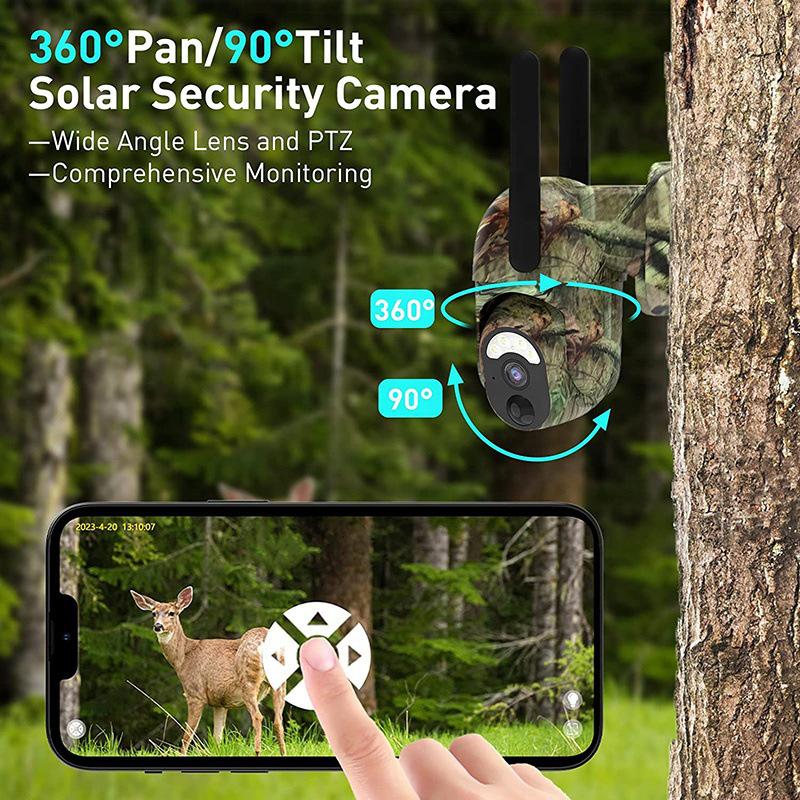 2K HD 4G Outdoor Solar Camera with Color Night Vision and Animal Tracking