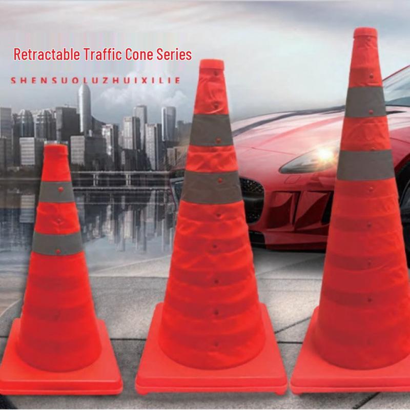 Foldable Safety Reflective Traffic Cone - Emergency Road Barrier & Warning Facility
