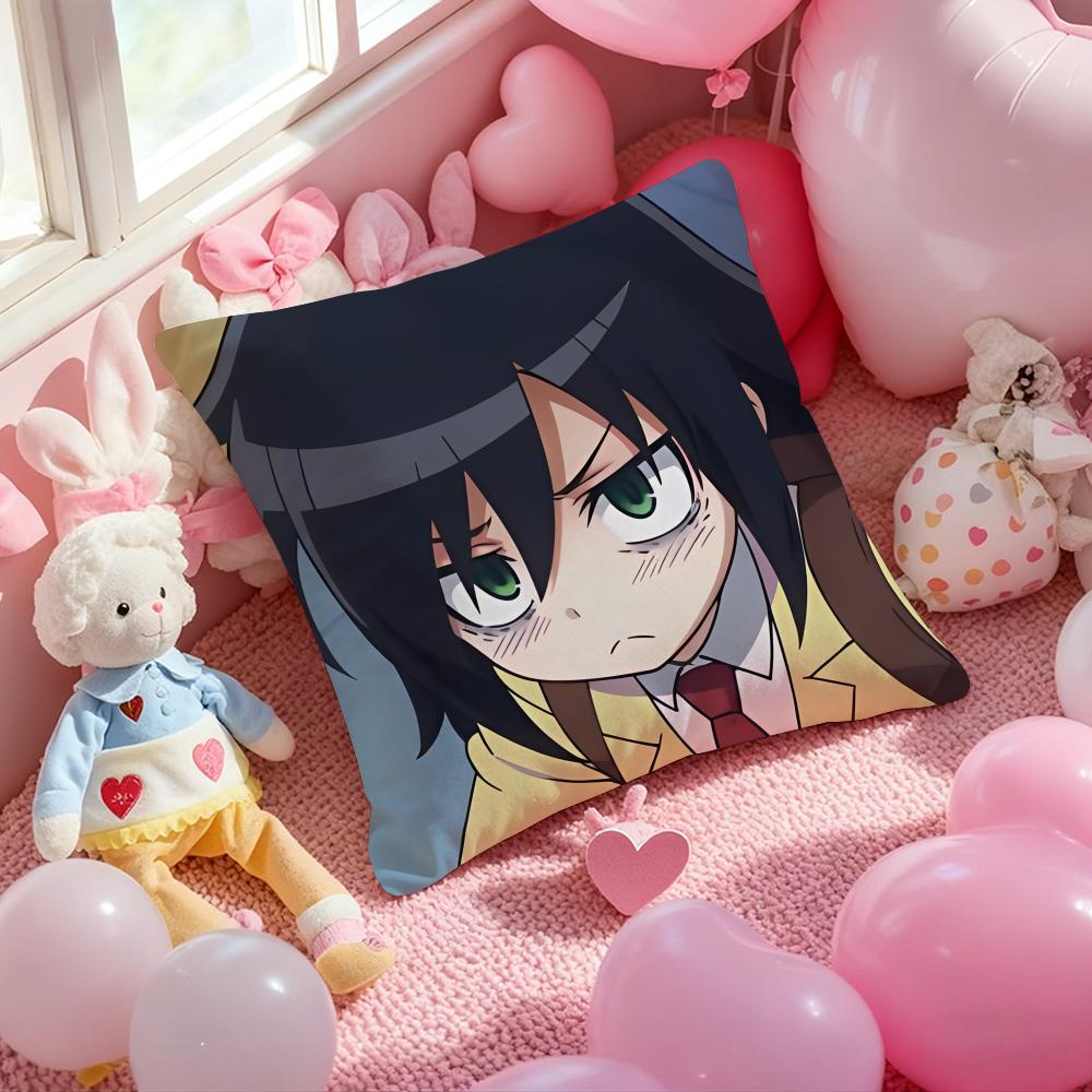 K-Kuroki T-Tomoko Pillow Case Soft Plush Fabric Double-Sided Printed Cushion Cover Warm Winter Sofa Pillow Case
