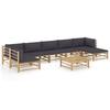 VidaXL Garden Lounge Set 8 Pcs with Dark Grey Cushions Bamboo