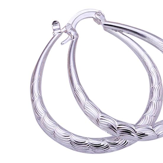 Cercei Exquisiti în Formă de U Placati cu Argint Cercuri Atârnători pentru Întâlniri