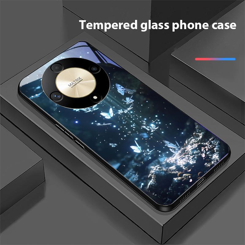 Carcasă de telefon din sticlă temperată cu gradient fluture pentru Honor Magic 6 50 70 90 Lite X7b 200 Pro Nova 10 Nova 5T X6 P30 Pura 70 Ultra