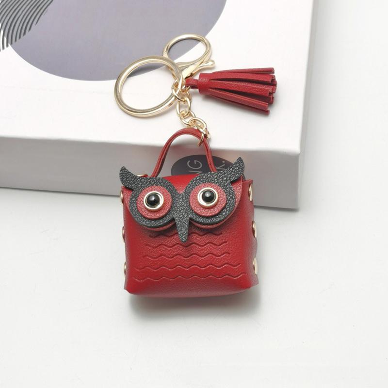 

1 шт. Брелок для хранения ключей в форме совы, аксессуары для сумки, украшения для сумки, подвески для сумки, брелок, изысканный, многоцветный вино красного
