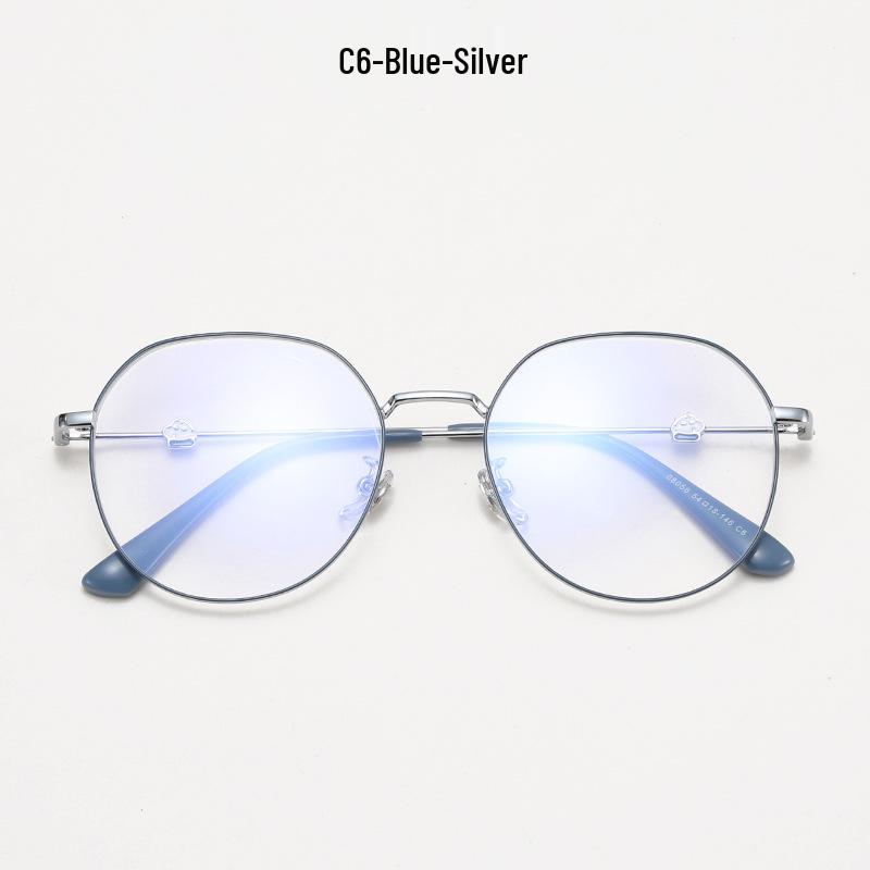 Shinchan Large Polygon Metal Eyeglass Frame - Korean Style Slimming Women's Myopia Glasses