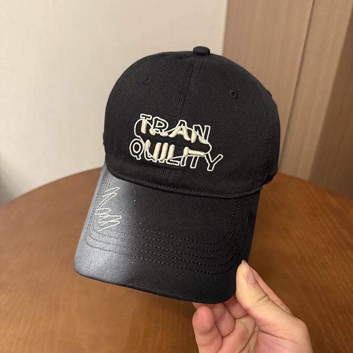Summer Cotton Baseball Hat With Embroidered Letters For Outdoor Activities