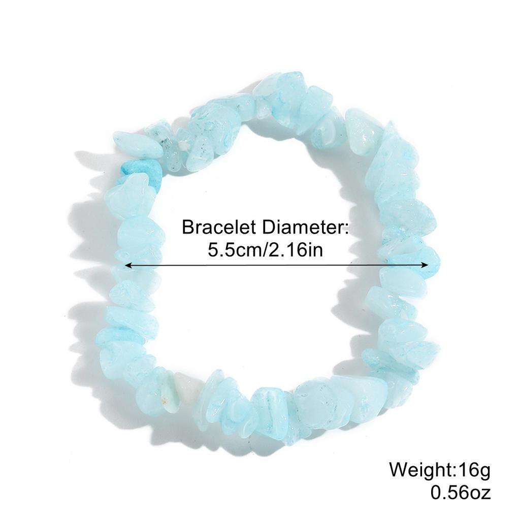 Elastic Bracelet Multi-color Beaded Bracelet Souvenir Bohemian Festival Crushed Stone 1pc Irregular Vacation Women Personality Daily Wear  Accessories