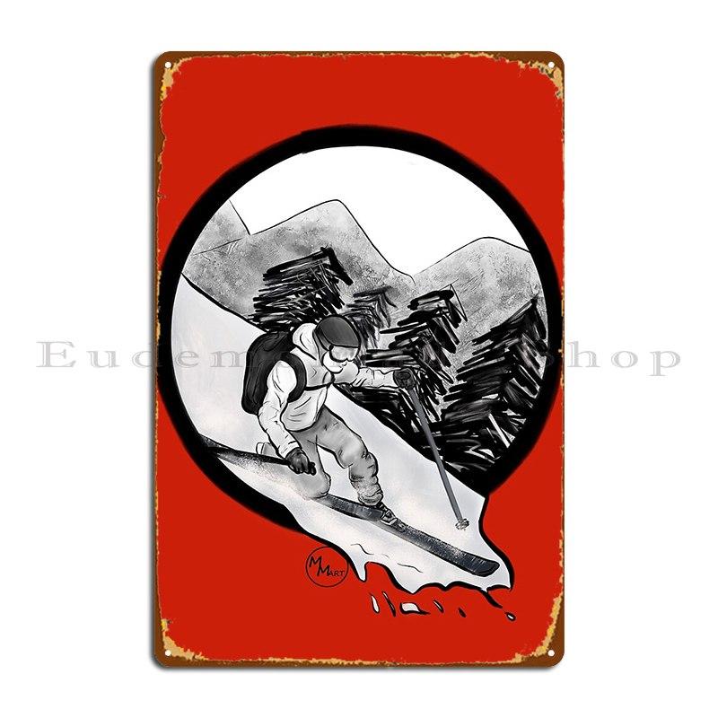 Telemark Ski Artisfreedom Metal Plaque Garage Designer Wall Mural Wall Decor Cinema Tin Sign Poster 20x30cm