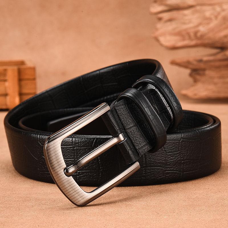 Male Genuine Leather Belts for Men's High Quality Luxury Pin Buckle Jeans Cowskin Casual Belt Business Cowboy Waistband
