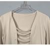 Korean Dongdaemun Sexy Pleated Camisole & Short Cardigan Two-Piece Set for Women