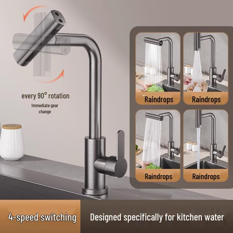 Cross-Border Waterfall Swivel Faucet for Basin, Sink, and Balcony with Extendable Hot and Cold Function