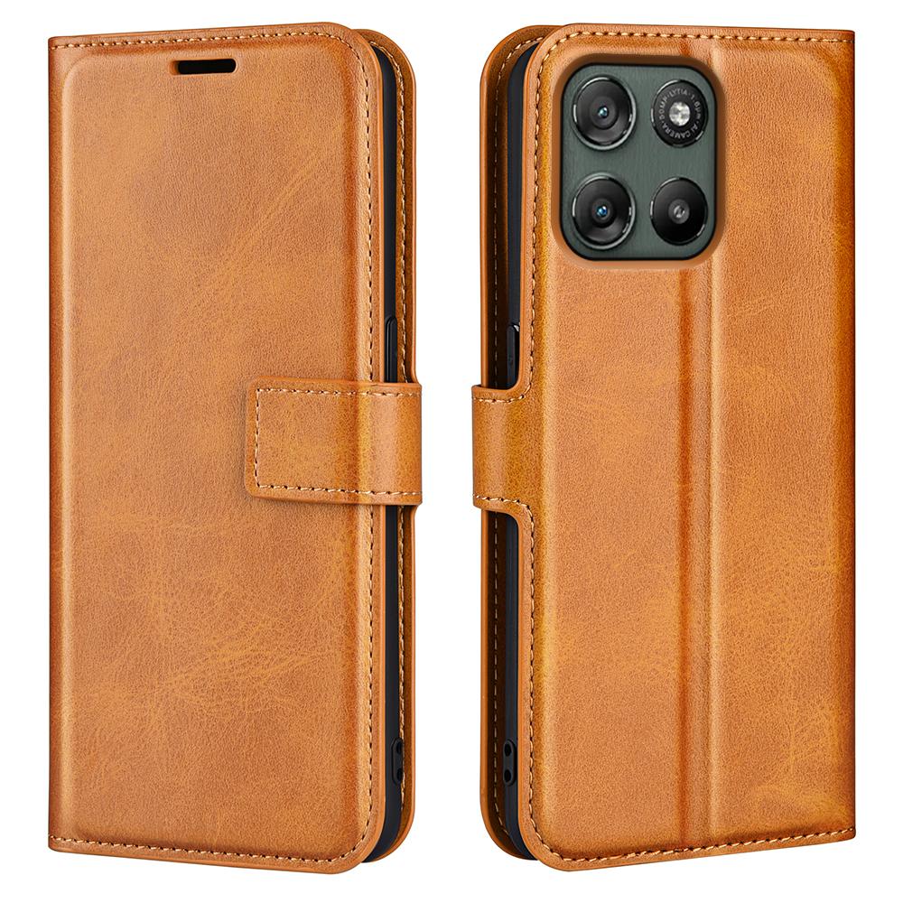 For Motorola Moto G67 Power 5G Stand Case Anti-Scratch Calf Texture Leather Phone Cover