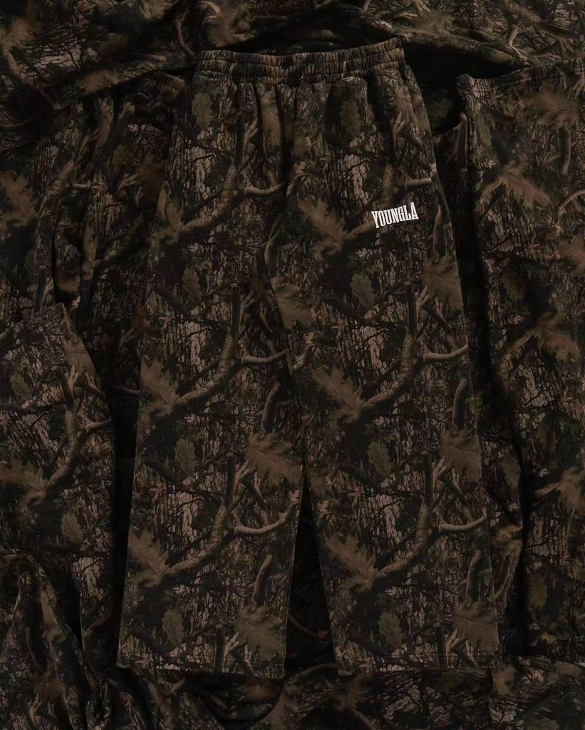 YoungLA American Streetwear Digital Camouflage Wide-Leg Fitness Pants