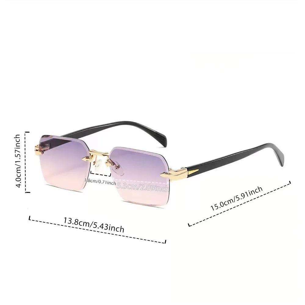 2026 New Fashion Metal Frameless Sunglasses Outdoor Travel and Cycling UV Protection Eyewear UV400 Unisex Classic Driving Shades