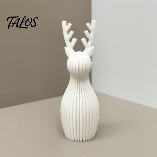 Minimalist Desktop Ornament 3D Printed Reindeer Sculpture, Modern Deer Figurine, Creative Sculpture for Office Holiday Elk Statue Living Room Tabletop