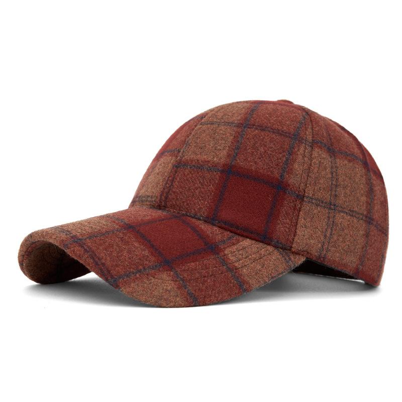 Autumn Winter Women's Plaid Baseball Cap Vintage Cap Men's Sun Hat British Hat
