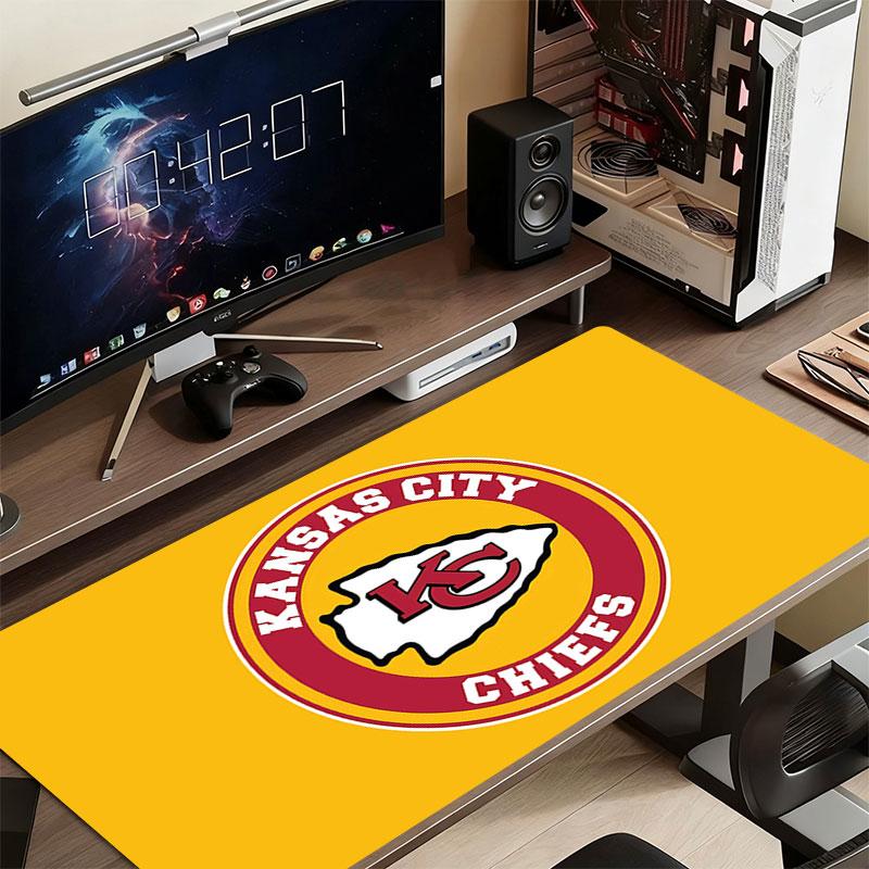 KC Chiefs logo Mouse Pad, Large Gaming Desk Mat, Non-slip XXL Mousepad for Laptop & Tablet, Mini PC Playmat with Stitched Edges