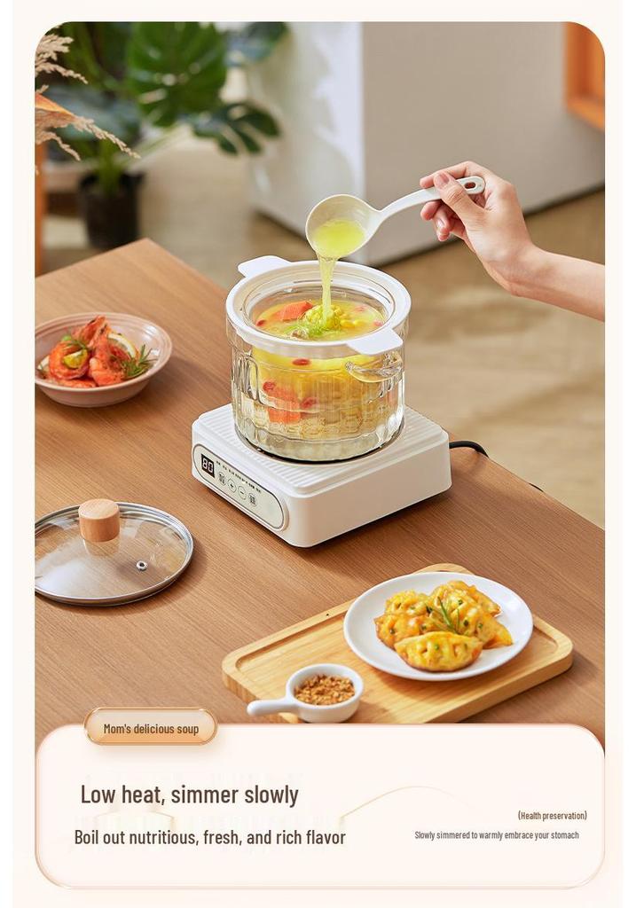 Intelligenter elektrischer Schmortopf: Multifunktionaler Wasserbadtopf mit Glasdesign