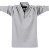 2024 Men's Plus Size Stand Collar Long Sleeve Polo Shirt with Zipper
