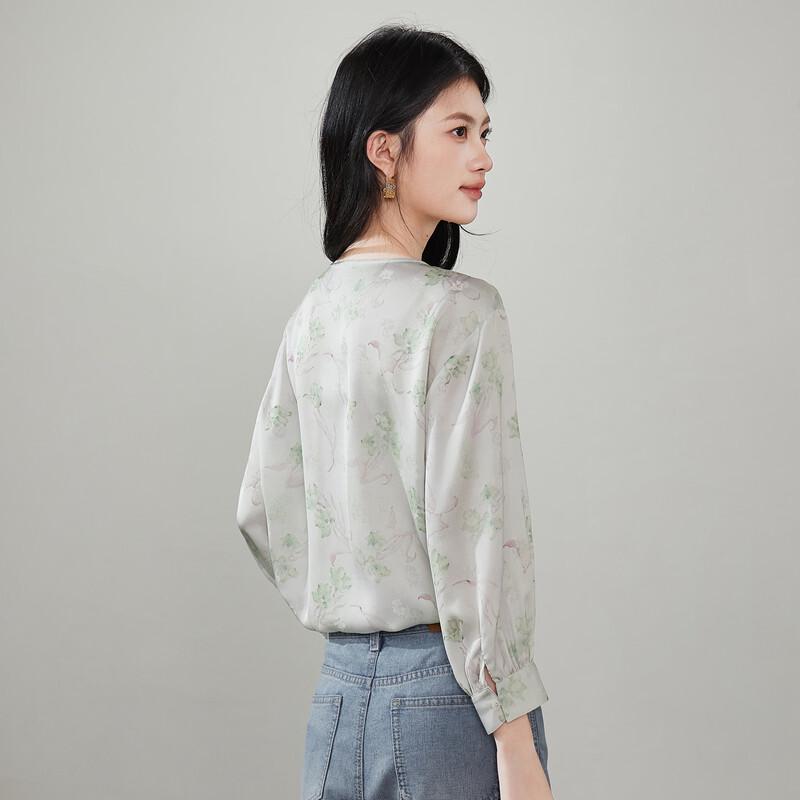 SOFSIL Women's French Pastoral Printed Long-Sleeve Shirt