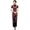 Cheongsam podyum havası zarif performans kıyafeti yeni sonbahar ince geliştirilmiş elbise kadın retro cheongsam
