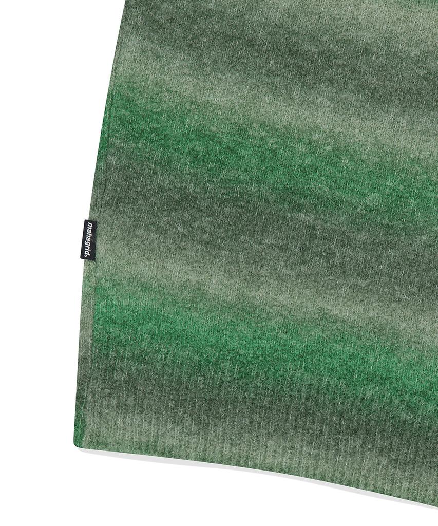 MAHAGRID Varsity Logo Gradation Knit Sweater Green(Mg2Efmk606A)