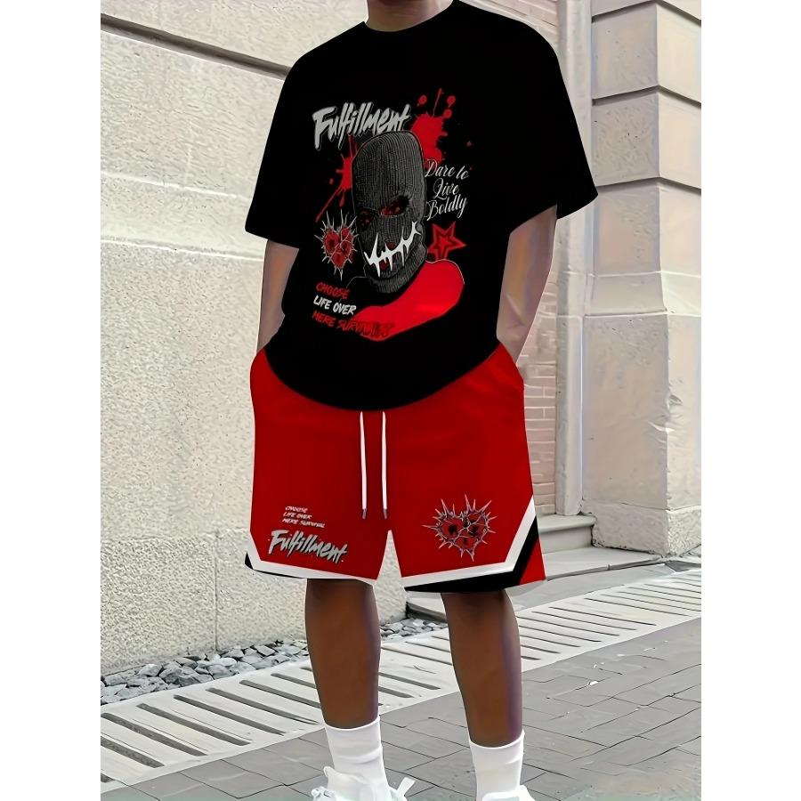 

2026 Summer New casual street Fashion 3D printed polyester fiber soft comfortable and breathable men s set 6XL