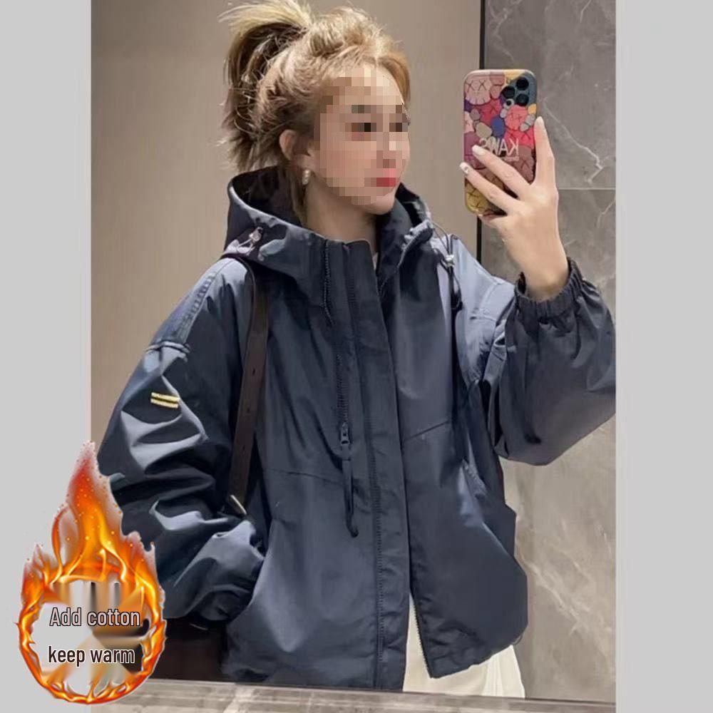 Stylish European Slimming Long Sleeve Hooded Windbreaker - 2025 Spring Fashion Jacket