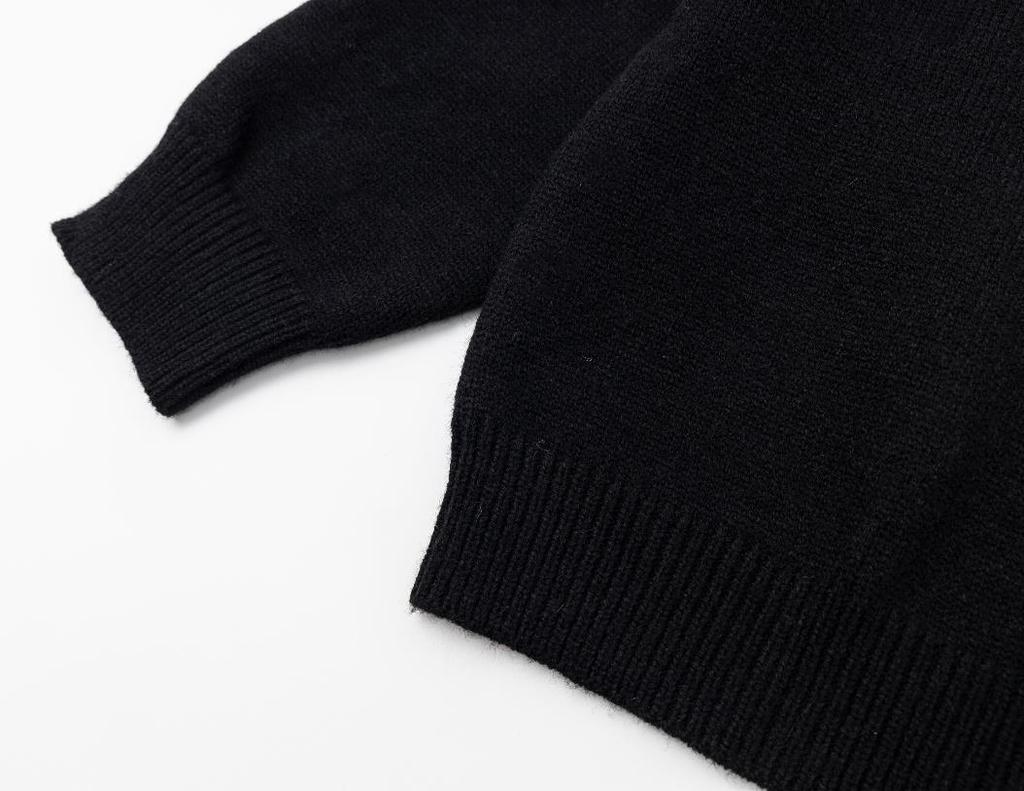 Trendy Unisex CB Logo Jacquard Knit Pullover Sweater