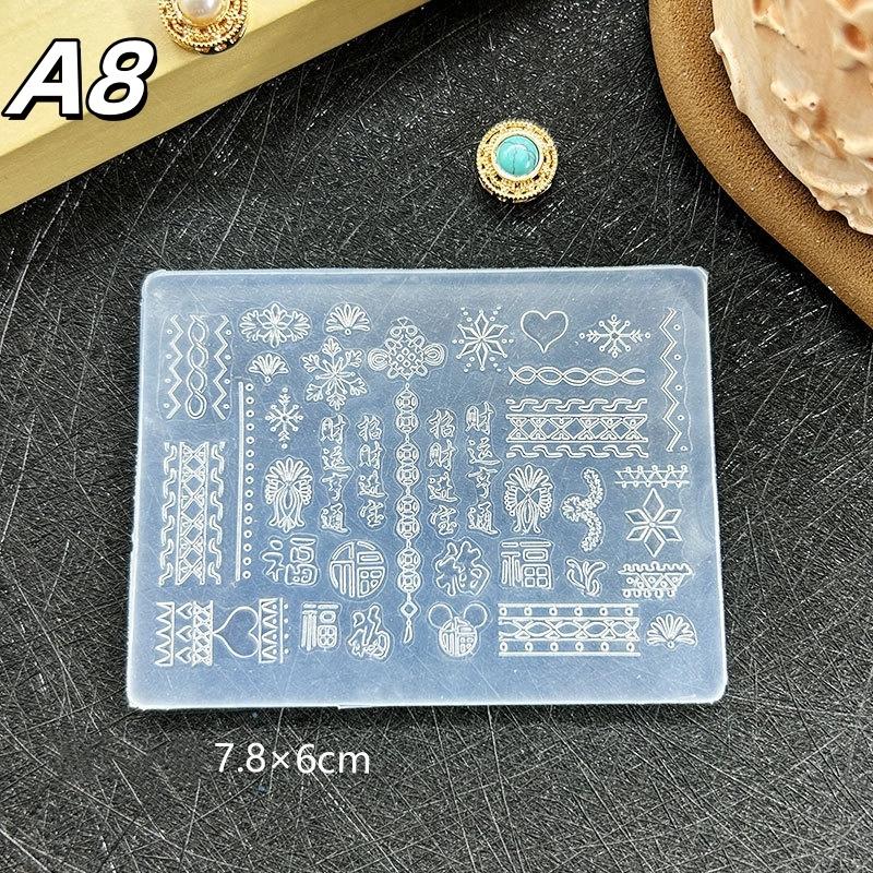 3D Relief Silicone Nail Molds - Flower Butterfly Bowknot Templates, DIY Nail Art Decoration Design Tools for Salon Home