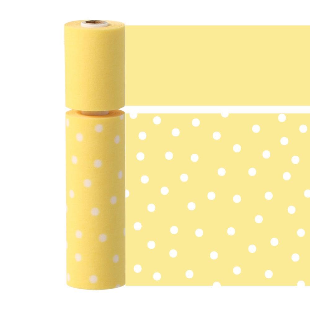 Masking tape that can be written on with 2 Marks Dot Yellow water-based pens, perforated, slim, rolls, MST-FA35-DYE