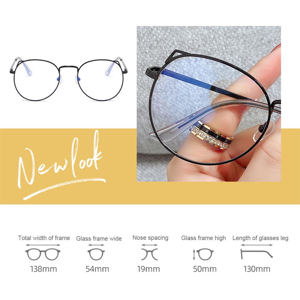 Cute Anti Blue Light Glasses Metal Glasses Frame Flat Glasses Fashion Comfortable Transparent Glasses For Women