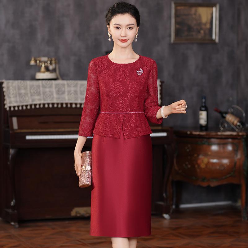 Elegant 2025 Autumn Mother of the Groom Wedding Banquet Dress - Petite & Plus Size