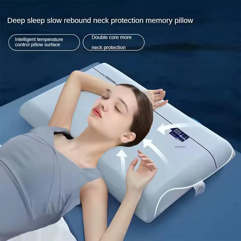 1pc Long Memory Foam Cervical Pillow, Neck Pillow slow Rebound Shape Comfortable Sleeping Pillows Hotel Bedroom Bedding Pillow