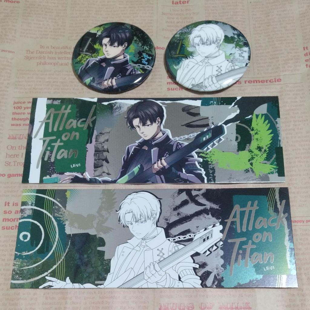 [USED] Attack On Titan China Limited Edition Dimensional Wave Can Badge Ticket Levi