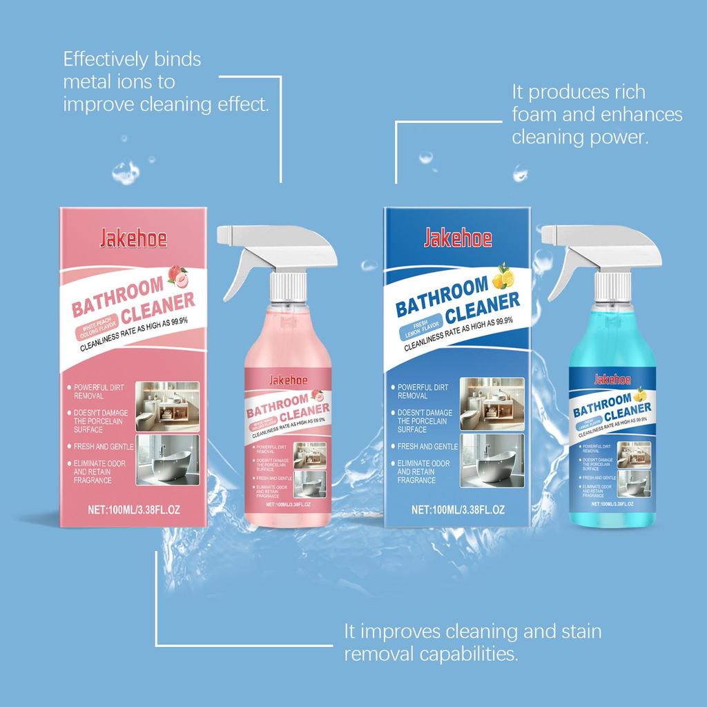 JAKEHOE Fragrant Bathroom & Toilet Cleaner - Glass, Shower, Sink, and Limescale Stain Remover
