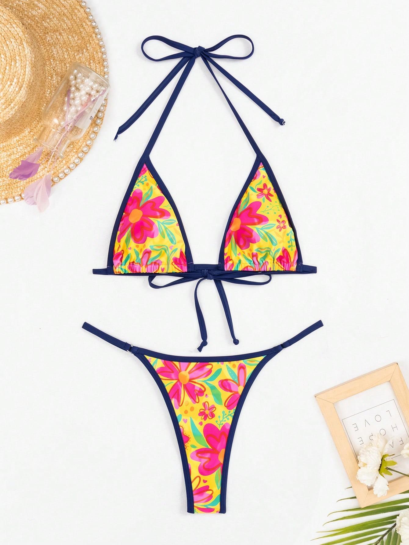 Bikini 2025 new European and American lace-up swimsuit women s high-end beach spa split swimsuit S