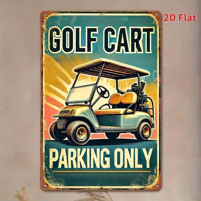 Retro Golf Caddy Parken Nur Metallschild Vintage Blech Wanddeko mit Rustikalem Design für Zuhause Bar Café Garage oder Bauernhaus